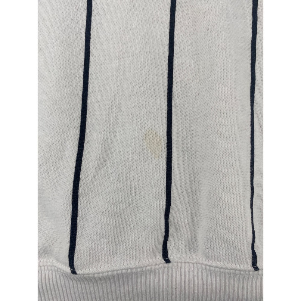 Peanuts Snoopy Graphic Sweatshirt Womens Medium White Pinstripe Pullover 2900 - Picture 4 of 9